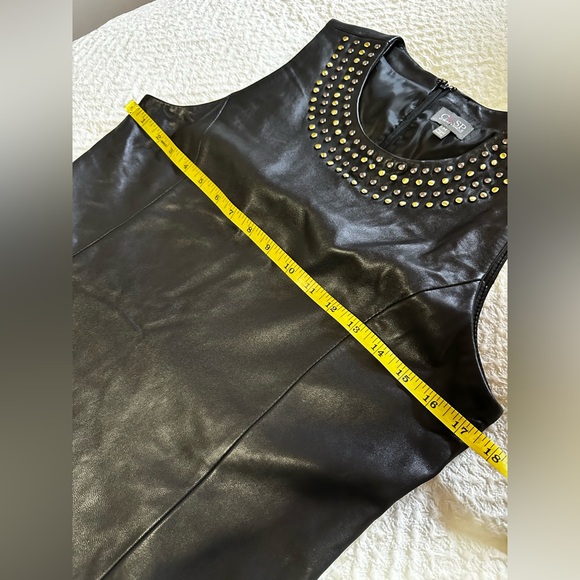 Genuine Leather - studded - zip back - soft leather  Neiman Marcus - Picture 5 of 8